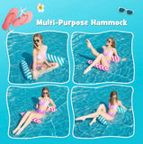 New 2 Pack Adult Size Inflatable Water Hammock Pool Floats, Multi-Purpose 4-in-1 Swimming Water Floating Rafts with pump
