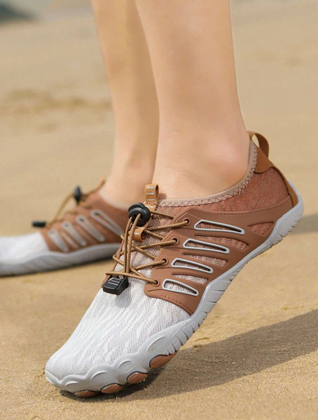 New Women Breathable Drawstring Front Creek Shoes, Sporty Beach Mesh Water Shoes Sz 12