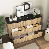 Retails $400+ Wayfair New Assembled Modern Multi-Functional Six-Drawer MDF Cabinet,The Perfect Combination Of Rounded Corners And Multifunctional Design, 47.2*15.7*29.6 Inches. By Latitude Run