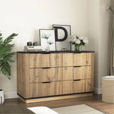 Retails $400+ Wayfair New Assembled Modern Multi-Functional Six-Drawer MDF Cabinet,The Perfect Combination Of Rounded Corners And Multifunctional Design, 47.2*15.7*29.6 Inches. By Latitude Run