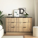 Retails $400+ Wayfair New Assembled Modern Multi-Functional Six-Drawer MDF Cabinet,The Perfect Combination Of Rounded Corners And Multifunctional Design, 47.2*15.7*29.6 Inches. By Latitude Run