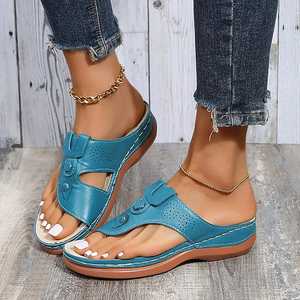 New wedge shoes for women clip toe thong sandals comfortable walking flip flops platform Soft Cushion sandals for women, Teal Sz 8