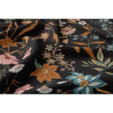 NEW Retails $236, 3 Piece Bohemian Wildflower Garden Black, Orange, Teal Floral Duvet Cover & Shams, King