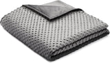 New Amazon Basics Cotton Weighted Blanket and Micromink Cover - 7-Pound, 41" x 60", Grey/Grey, great for ages 4 to Adult