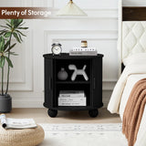 NEW Assembled, Retails $320, Wayfair End Table Latitude Run, Black! This End table is equipped with 2 AC Outlets,2 USB Ports and 4.9-foot Power Cord