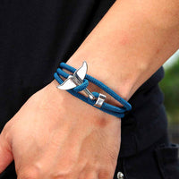 NEW Club Ocean Citrus Reef Whale Tail Bracelet, Blue! The clever latch design utilizes the natural shape of a whale's tail, crafted from durable paracord rope