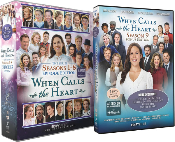 New When Calls the Heart Season 1 to 9 Episode Combo,  includes 20 DVD's with 90 episodes