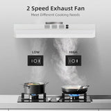 New SNDOAS 30 inch Under Cabinet Range Hood, Ducted/Ductless Convertible Kitchen Hood, Stainless Steel Vent Hood with LED Light,Under Cabinet Hood with 2 Speed Exhaust Fan,White