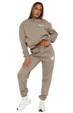 NEW Hoodie and Sweatpants for Women Hip Hop Long Sleeve Hoodies Pant Joggers Set Casual Fleece Hooded Tracksuit, Fawn Sz S