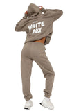 NEW Hoodie and Sweatpants for Women Hip Hop Long Sleeve Hoodies Pant Joggers Set Casual Fleece Hooded Tracksuit, Fawn Sz S