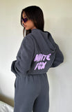 NEW Hoodie and Sweatpants for Women Long Sleeve Hoodies Pant Joggers Set Casual Fleece Hooded Tracksuit, Volcanic Grey, Fits M