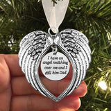 New Christmas Memorial Ornaments Angel Wings, I Have a Angel Watching Over Me I Call Him Dad in Memory of Loved One in Heaven Loss of a Father Christmas Tree Hanging Pendant Sympathy Gifts