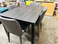 Item has light use! Wayfair Dark Grey Dining Table & 4 Ultra soft faux leather Chairs Grey by Safavieh! Great Quality!