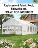 NEW Retails $500+, Replacement Fabric ONLY Roof & Sidewalls with windows! Frame NOT included. Party Tent Heavy Duty, Outdoor Large Wedding Tent Event Shelter with Removable Sidewalls