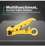 New Network Cable Stripper Cutter Stripping Pliers Tool Flat or Round UTP Cat5 Cat6 Wire Coax Coaxial Stripping Tool