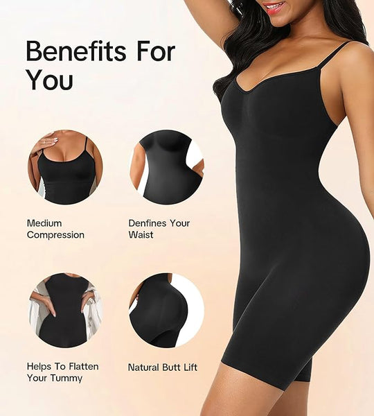 New Wizshapor Bodysuit Shapewear for Women Seamless Body Shaper Bodysuits Tummy Control Shape Wear Black Sz M