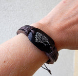 New Unisex Celtic wolf, Viking Wolf Leather Bracelet, Wolf bracelet, wolf jewelry, Wolf totem, spirit wolf, magical wolf, Wolf amulet, wolf talisman