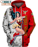 New Unisex 3D Wonder Woman Zip Up Hoodie, Sz XL! Retails $47+