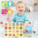 New Wooden Peg Puzzles for Toddlers-Alphabet Number Shape Vehicles Animals Learning Puzzles Board Toys for Kids Ages 3 4 5 6, Preschool Educational Gifts for Boys Girls(Set of 4) Retails $28+