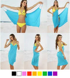 New Women's Spaghetti Strap Backless Wrap Midi Cover Up Dress, One Size, Light Blue