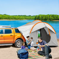 NEW Retails $260, Outsunny 2000mm Waterproof SUV Tent, Car Tent with 3 Doors and Mesh Window, for 5-6 Person Camping Travel, Grey and Orange