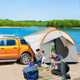 NEW Retails $260, Outsunny 2000mm Waterproof SUV Tent, Car Tent with 3 Doors and Mesh Window, for 5-6 Person Camping Travel, Grey and Orange