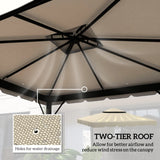 NEW Retails $110, Outsunny 10' x 10' Gazebo Replacement Canopy, Gazebo Top Cover with Double Vented Roof for Garden Patio Outdoor TOP ONLY, Beige