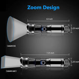 New Retails $40+ XHP50 Rechargeable LED Flashlights High Lumens, Super Bright 9000 Lumens XHP50 Tactical Flashlight, 5 Modes, Zoomable Powerful Handheld Flashlights for Outdoor