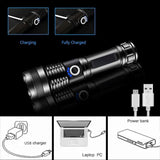 New Retails $40+ XHP50 Rechargeable LED Flashlights High Lumens, Super Bright 9000 Lumens XHP50 Tactical Flashlight, 5 Modes, Zoomable Powerful Handheld Flashlights for Outdoor