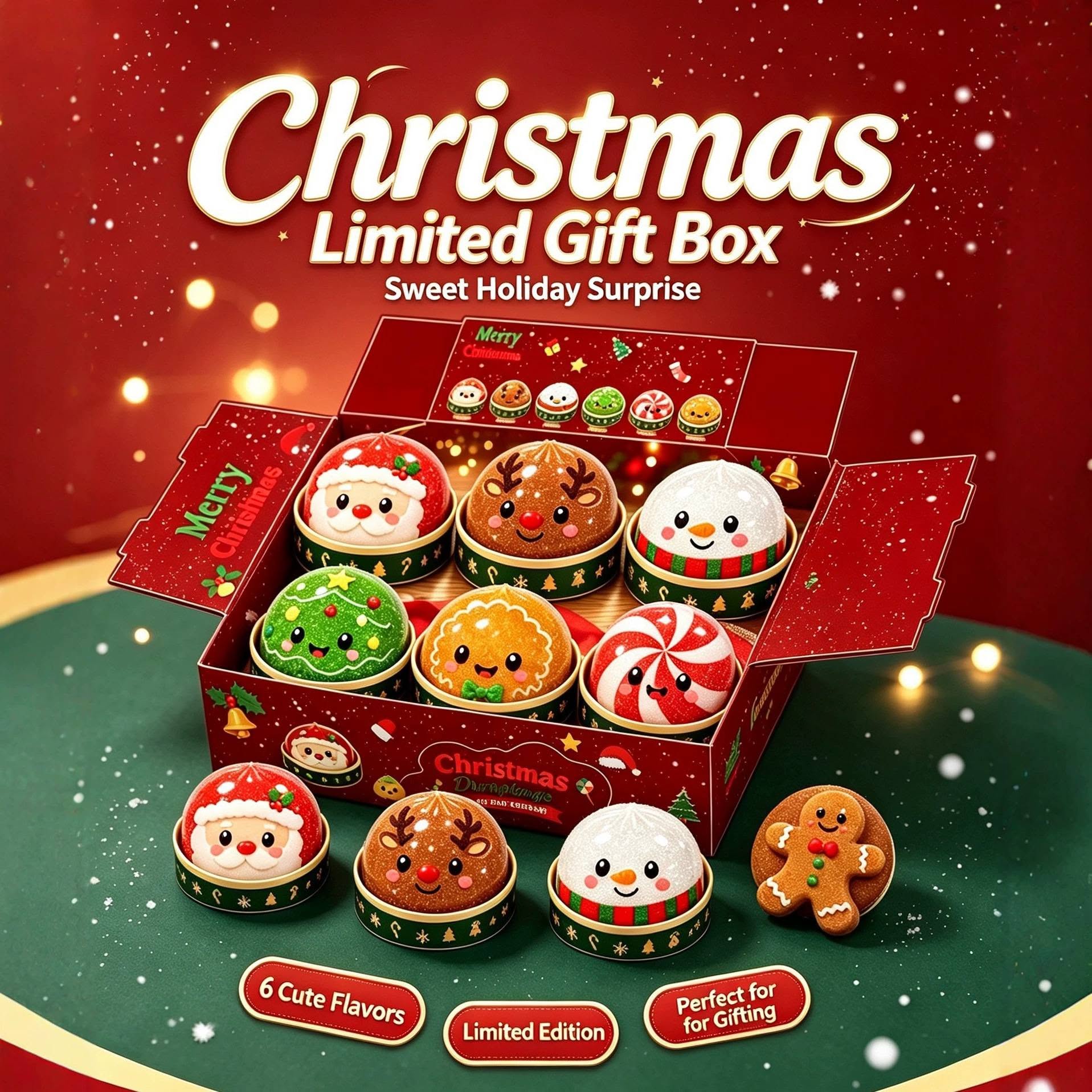 Christmas buns No.34119 Come with box L1-L6 size 8.5cm $20 each Tax included