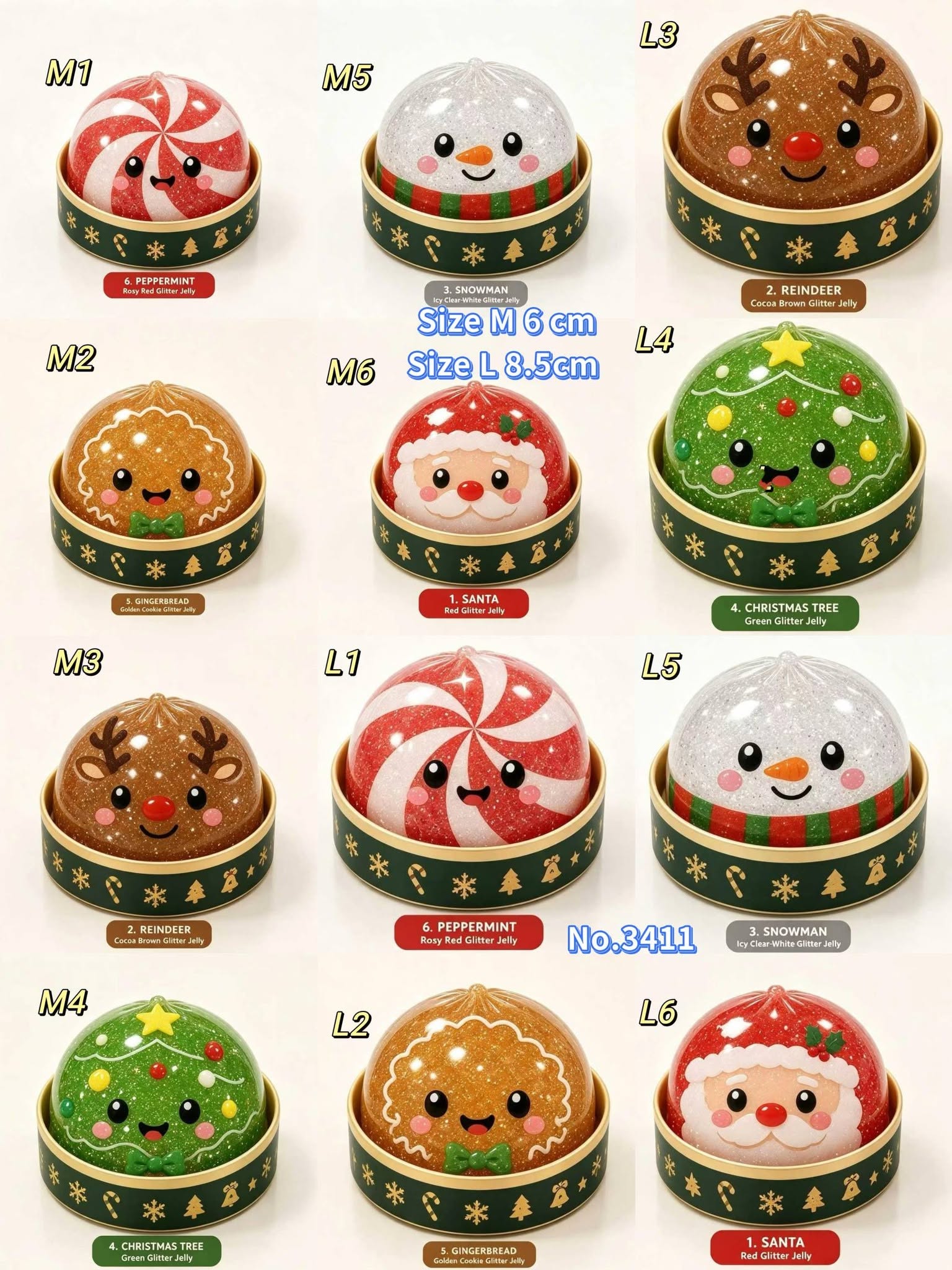 Christmas buns No.34119 Come with box L1-L6 size 8.5cm $20 each Tax included