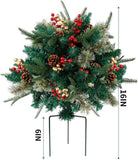 New Retails $65+ Christmas Flower Pot Stake 16 Inch with LED Lights, 8 modes & timer for Outdoor Plant Pots Christmas Decoration (1pc)