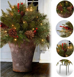 New Retails $65+ Christmas Flower Pot Stake 16 Inch with LED Lights, 8 modes & timer for Outdoor Plant Pots Christmas Decoration (1pc)