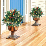 New Retails $65+ Christmas Flower Pot Stake 16 Inch with LED Lights, 8 modes & timer for Outdoor Plant Pots Christmas Decoration (1pc)