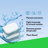 XROM Dishwasher Plant Based, Non Chemicals, Cleaner And Descaler, Removes Odors, Limescale & Detergent Build-Up, Removes Hard Water Stains, Powerful Descaling, 6 Tablets Per Pack