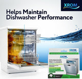 XROM Dishwasher Plant Based, Non Chemicals, Cleaner And Descaler, Removes Odors, Limescale & Detergent Build-Up, Removes Hard Water Stains, Powerful Descaling, 6 Tablets Per Pack