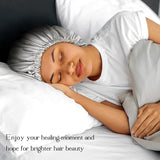 New Retails $45+ Yanibest Reversible Butter Satin Bonnet with Scrunchie, Grey, includes elegant gift box!
