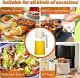 New YARRAMATE Oil Sprayer for Cooking, 2 in 1 Olive Oil Dispenser Bottle for Kitchen, 16oz/470ml Premium Glass Oil Bottle, Food-grade Oil Mister for Air Fryer, Salad, Frying, BBQ (Creamy White)