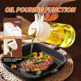 New YARRAMATE Oil Sprayer for Cooking, 2 in 1 Olive Oil Dispenser Bottle for Kitchen, 16oz/470ml Premium Glass Oil Bottle, Food-grade Oil Mister for Air Fryer, Salad, Frying, BBQ (Creamy White)