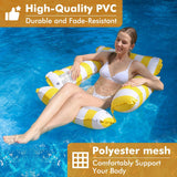 NEW Hammock Pool Float - Inflatable Pool Floats,Portable Quick Inflation Floating Lounge Chairs, Blow Up Mat Swim Toys for Beach Gear Swimming Accessories, Yellow
