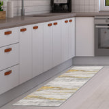New Retails $70+ TUOJINRUIDA Runner Rug Carpet for Hallway 2' x 10' Anti Skid Floor Mat with Non Slip Grip Back for Kitchen Laundry Room Bedroom Bathroom and Entryway Grey/Yellow
