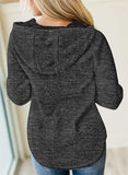 New Womens Long Sleeve Casual Pullover Drawstring Hoodie with Pocket Yellowstone Graphic Print Grey/Black Sz L!