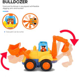 New in box! Yiosion Farm n Country Friction Powered Vehicle Set, no batteries needed! Tractor, Bulldozer, Dump Truck, Cement Mixer, Ages 18 Months+
