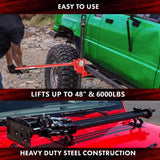 New YIYITOOLS Heavy Duty Farm Jack 48 inch, Portable Car Lift Jack Stand 3 Tons Capacity, Off Road High Lift Jack with Wide Base, Cast and Steel, Ratcheting Jack for Tractors Trucks SUVs Cars