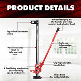 New YIYITOOLS Heavy Duty Farm Jack 48 inch, Portable Car Lift Jack Stand 3 Tons Capacity, Off Road High Lift Jack with Wide Base, Cast and Steel, Ratcheting Jack for Tractors Trucks SUVs Cars