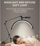 New in box! Professional Retractable Half Moon Free Standing LED Floor Lamp with phone. holder, HD-M2X, 3000k-6000k, 20w, Great for Tattooist, Nail Salon, Spa, Live Streaming & More!! Retails $230+