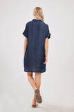 New yoeasy Women's Short Sleeve Denim Shirt Midi Dress Button Down Tunic Jean Dress with Pockets Sz XXL Retails $55+