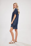 New yoeasy Women's Short Sleeve Denim Shirt Midi Dress Button Down Tunic Jean Dress with Pockets Sz XXL Retails $55+