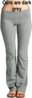 New Women's George Yoga Pant with fold over waist in Dark Heathered Grey, Sz 1X