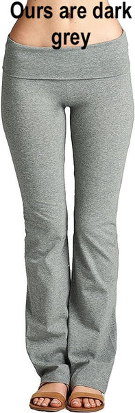 New Women's George Yoga Pant with fold over waist in Dark Heathered Grey, Sz 2X